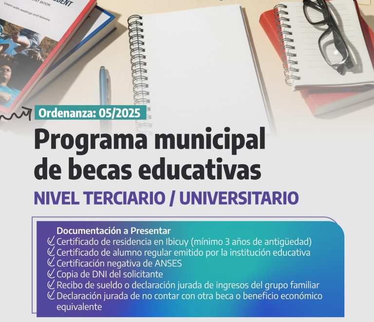 SE ENCUENTRA ABIERTA LA INSCRIPCIÓN PARA LAS BECAS MUNICIPALES 2025 EN IBICUY