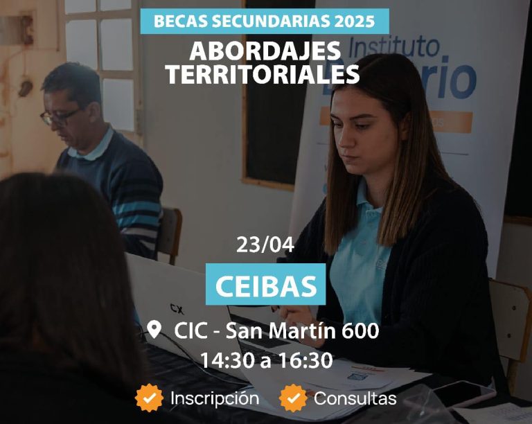 EL INSTITUTO BECARIO ATENDERÁ EN CEIBAS EL 23 DE ABRIL