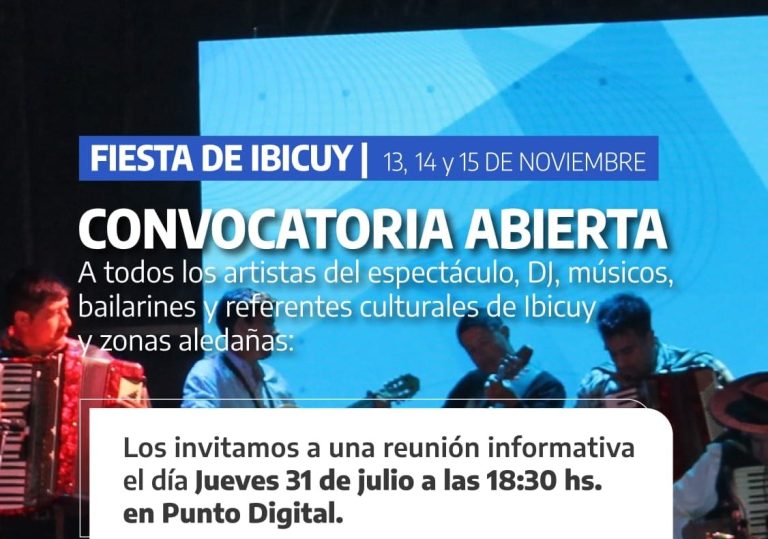 CONVOCAN A ARTISTAS DE CARA A LA FIESTA DE IBICUY