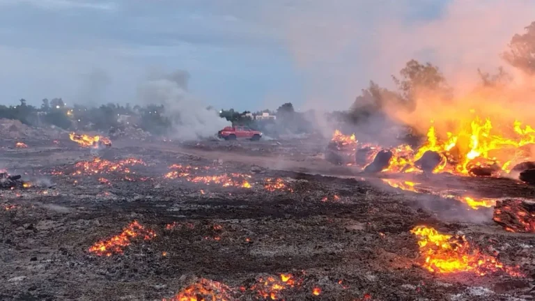 SE INCENDIÓ POR COMPLETO UN PREDIO DE ACOPIO DE PALLETS EN GUALEGUAYCHÚ