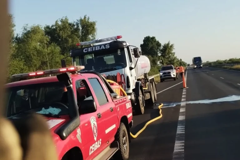 INCENDIOS EN BANQUINAS DE RUTAS 12 Y 14, EN MEDIO DEL INTENSO CALOR