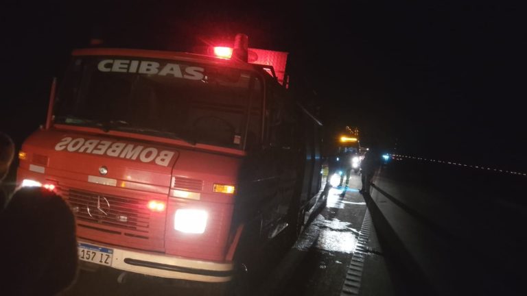 INCENDIO DE UN AUTOMÓVIL EN LA AUTOVÍA 12 MOVILIZÓ A LOS BOMBEROS DE CEIBAS
