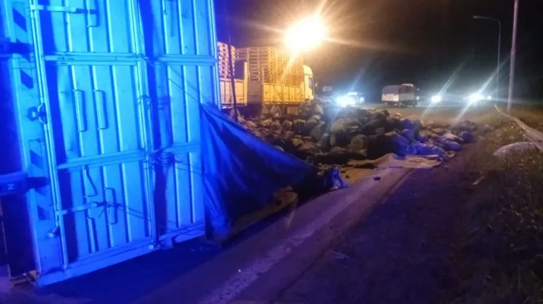 TRES HORAS DE CORTE EN RUTA 12 POR UN CHOQUE ENTRE CAMIONES