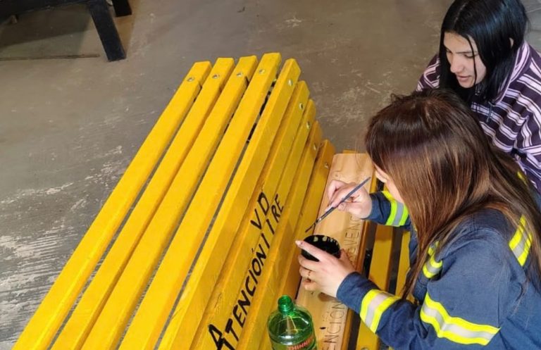 Estudiantes transformaron un banco en una propuesta de concientización y cuidado